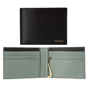 ⚡RARE⚡ PAUL SMITH Black Grain Leather Money Clip Wallet *NEW IN BOX*